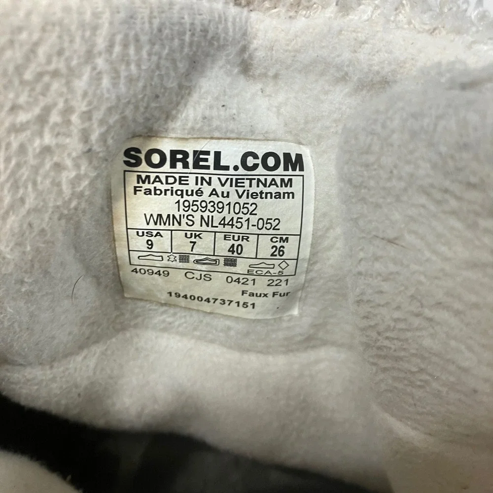 Sorel Explorer Carnival Waterproof Suede Boots‎ Quarry Grey Faux Fur Womens 9